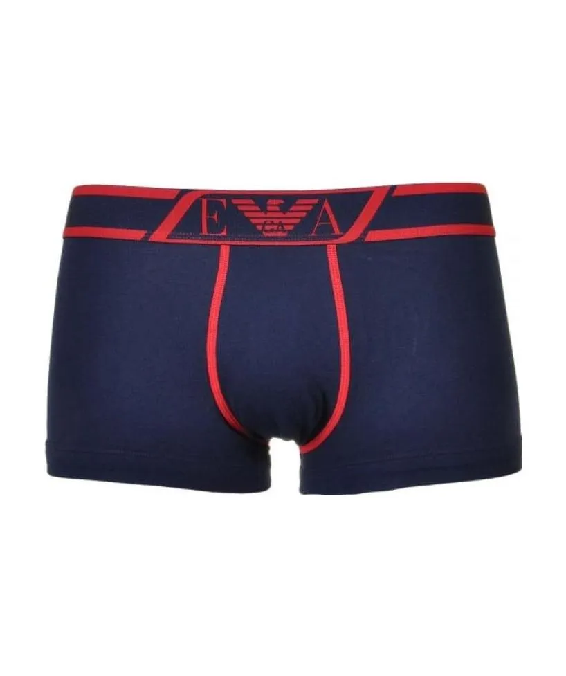 Dark Blue Logo Waist-Printed Boxers