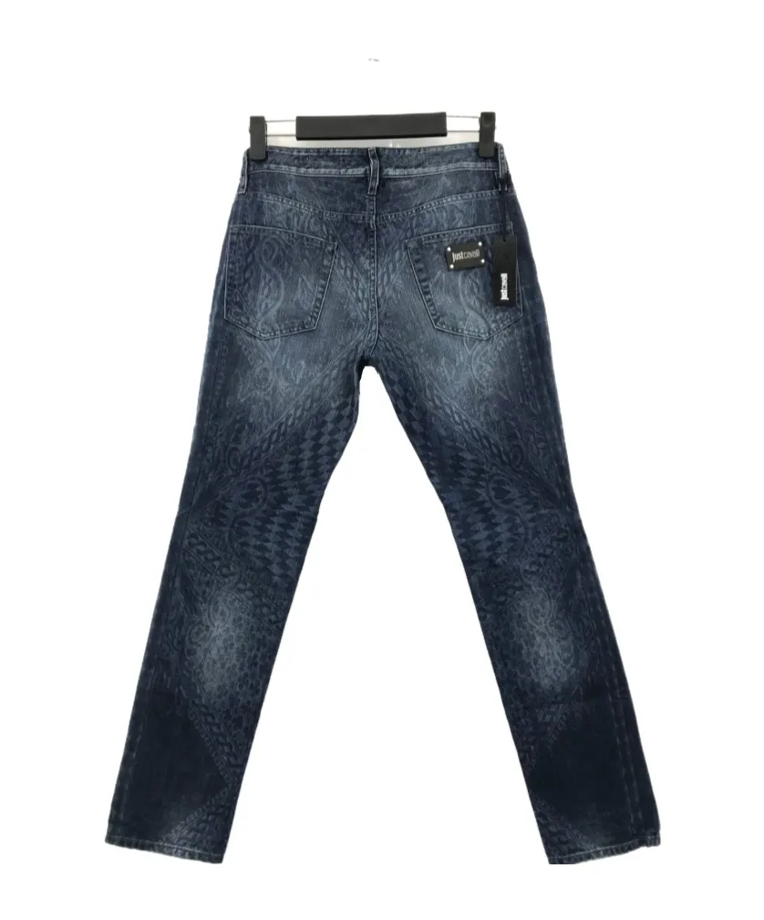 Faded Details Denim Trousers