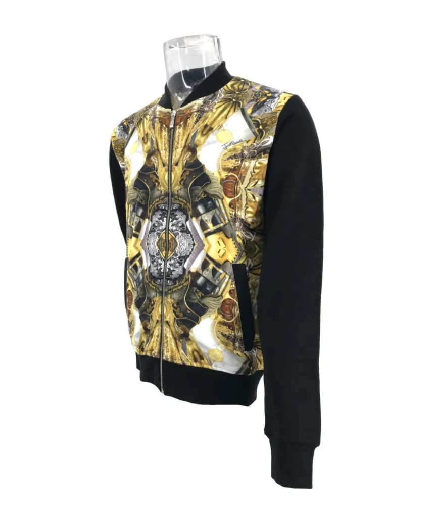 Printed Long-Sleeved Baseball Jacket