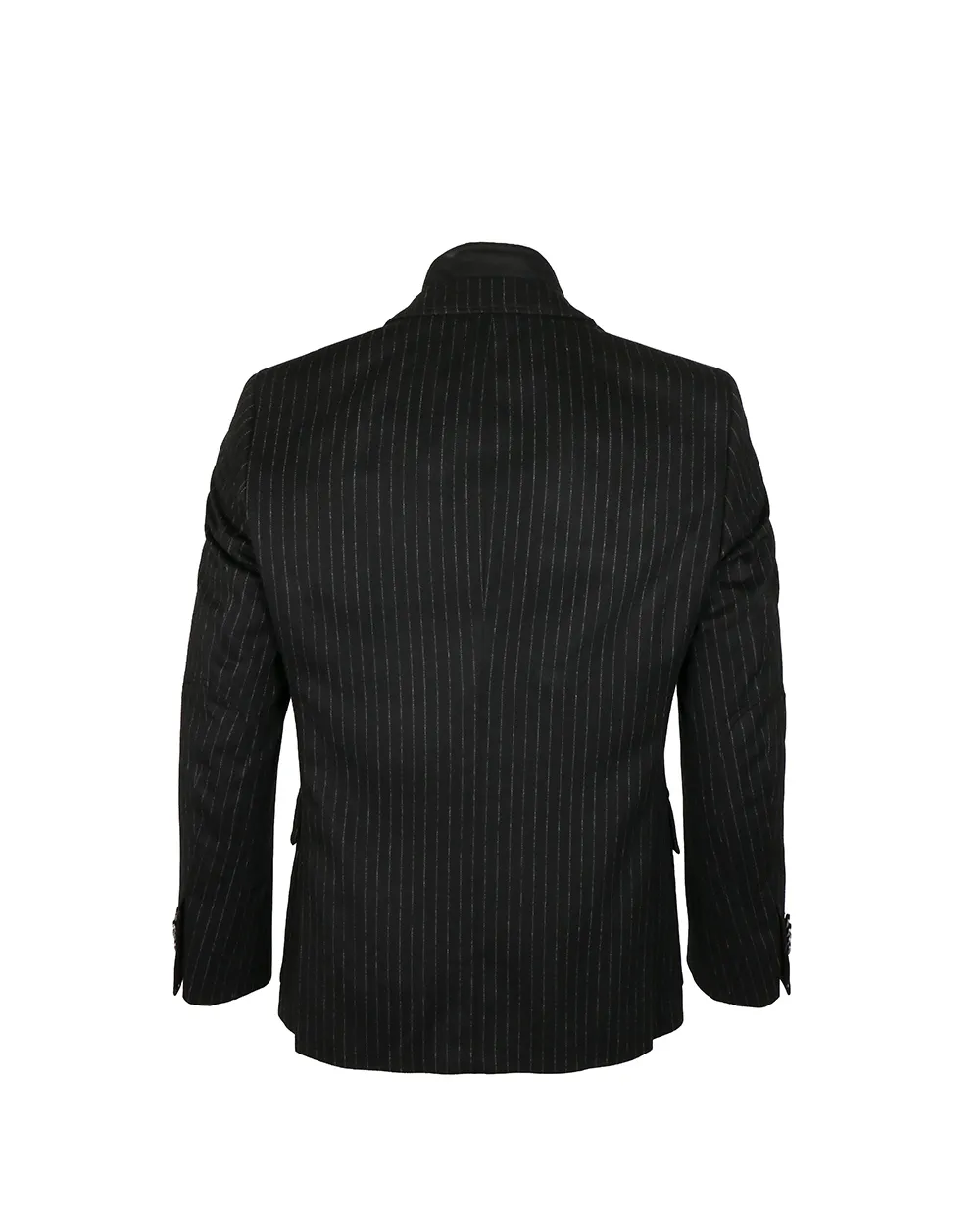 Striped Single-Breasted Suit Jacket
