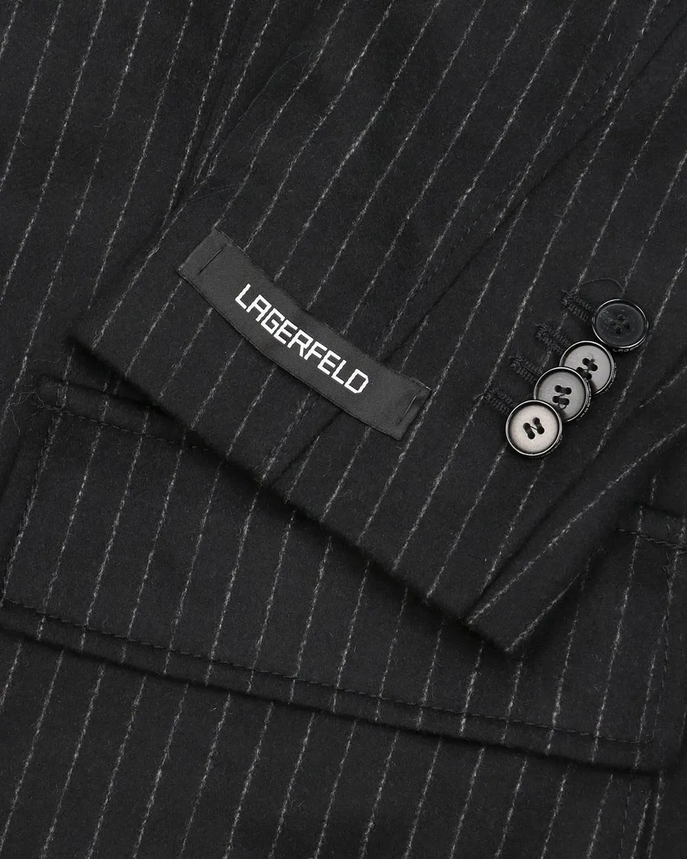 Striped Single-Breasted Suit Jacket
