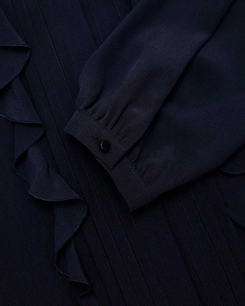 Dark Blue Ruffled Top