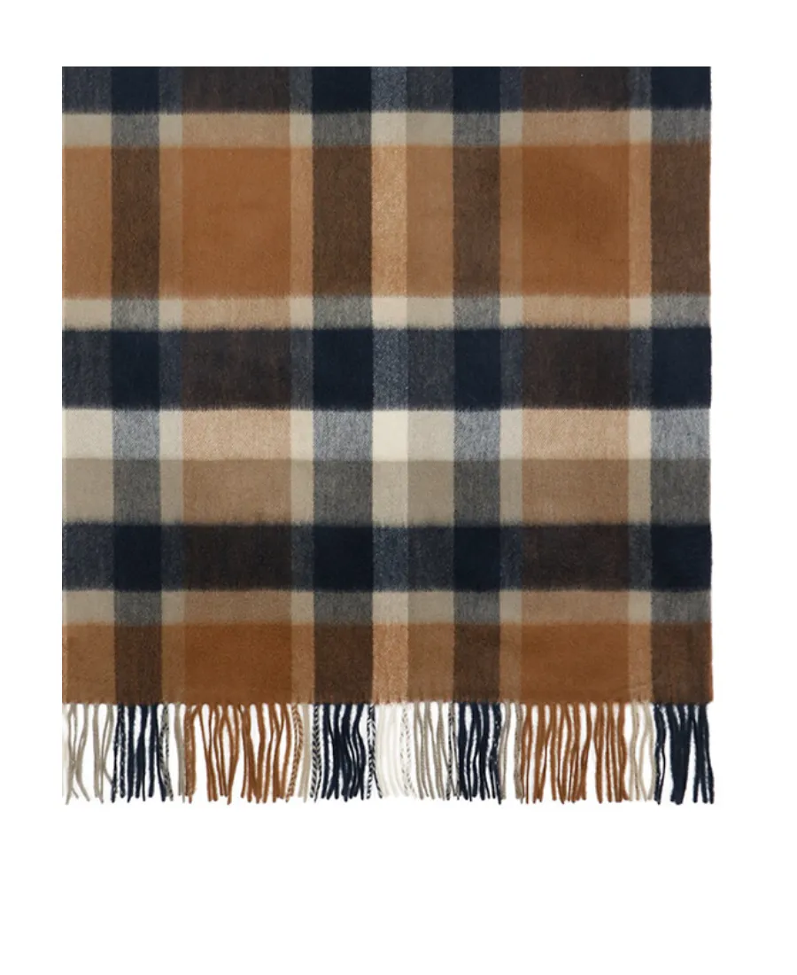 Checkered Fringed Scarf