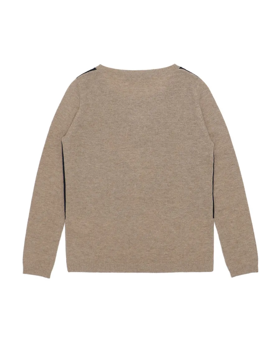Round-Collar And Long-Sleeved Pullover
