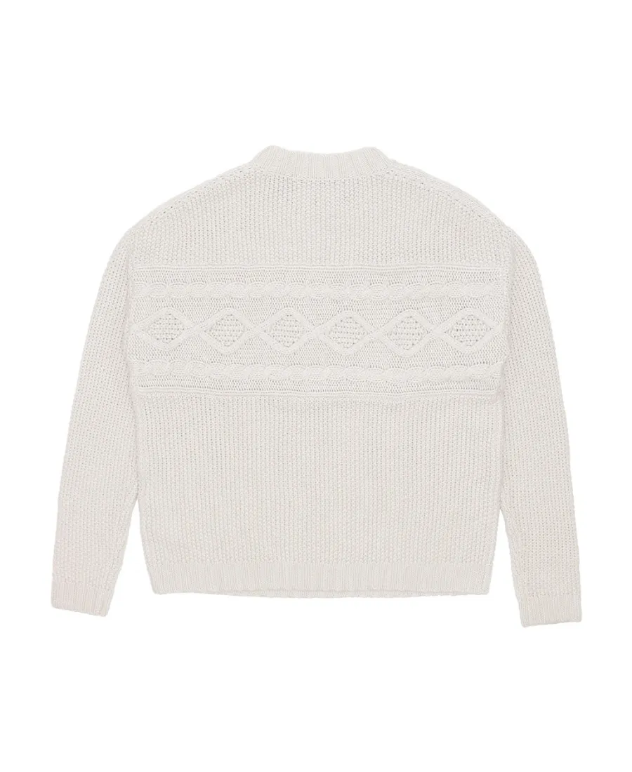 Round-Neck Long-Sleeved Knitted Sweater