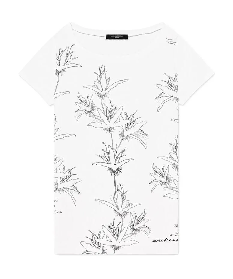 Round Collar Printed T-Shirt