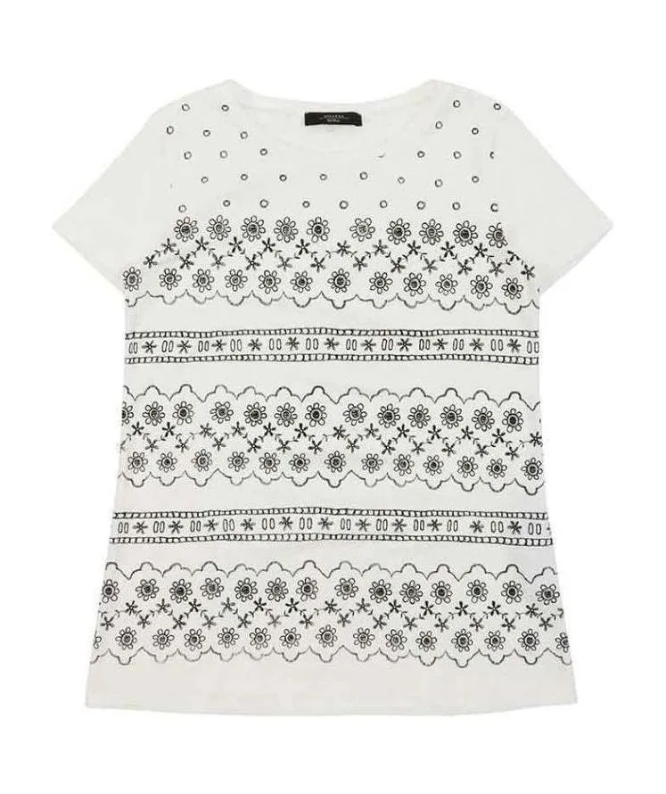 Round Collar Printed T-Shirt