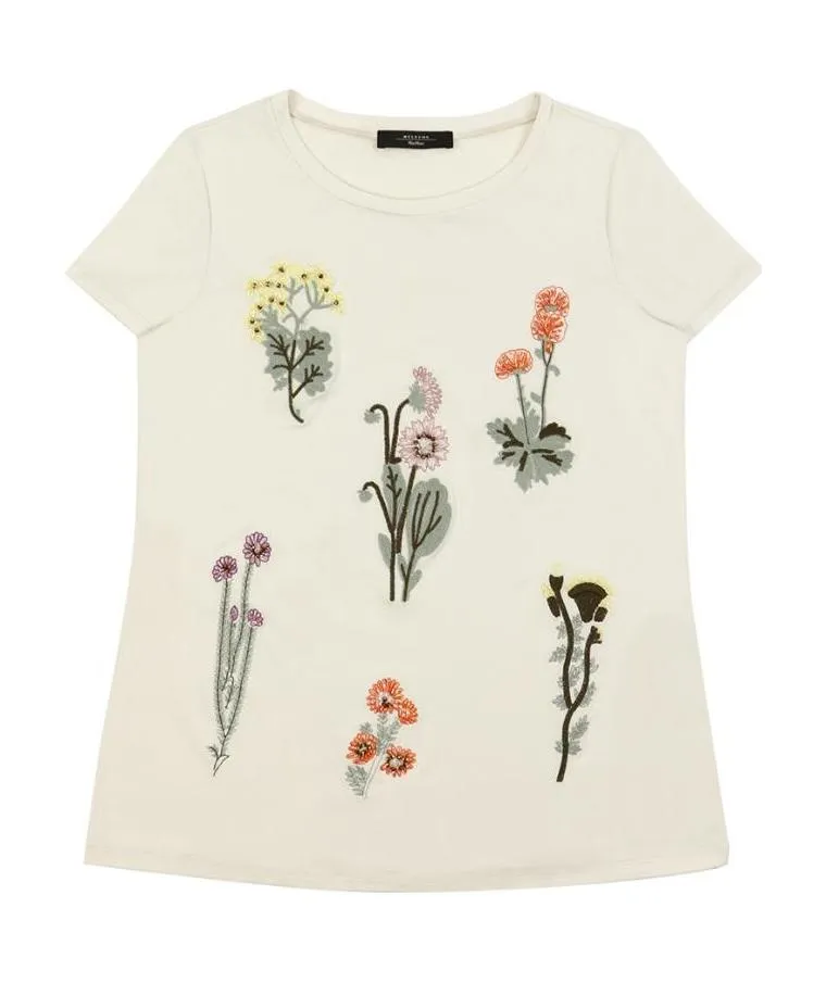 Round Neck Embroidered T-Shirt