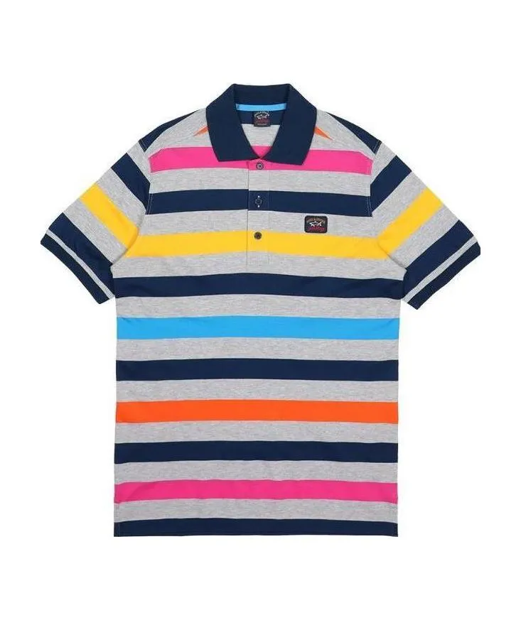 Striped Short-Sleeved Polo Shirt