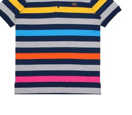 Striped Short-Sleeved Polo Shirt