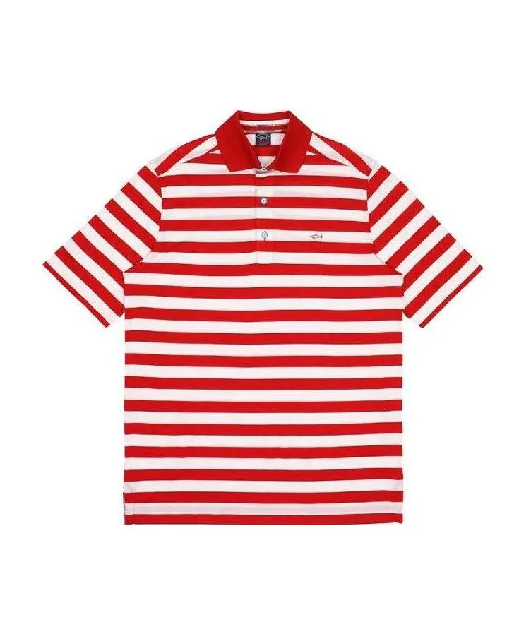 Striped Short-Sleeved Polo Shirt