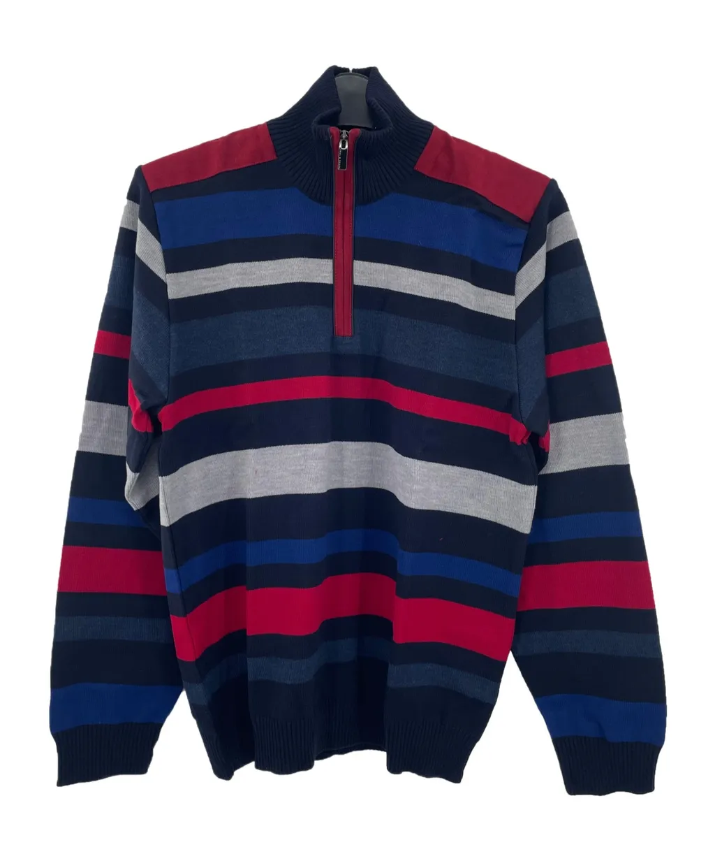 Striped Zipper Sweater