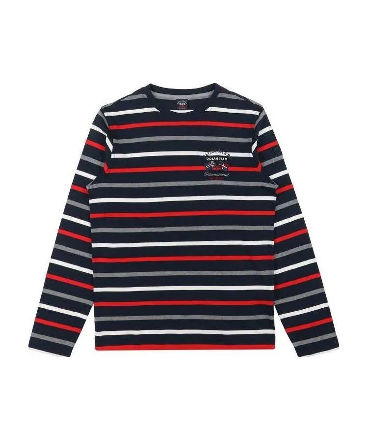 Striped Logo Long-Sleeved T-Shirt