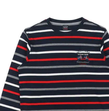 Striped Logo Long-Sleeved T-Shirt