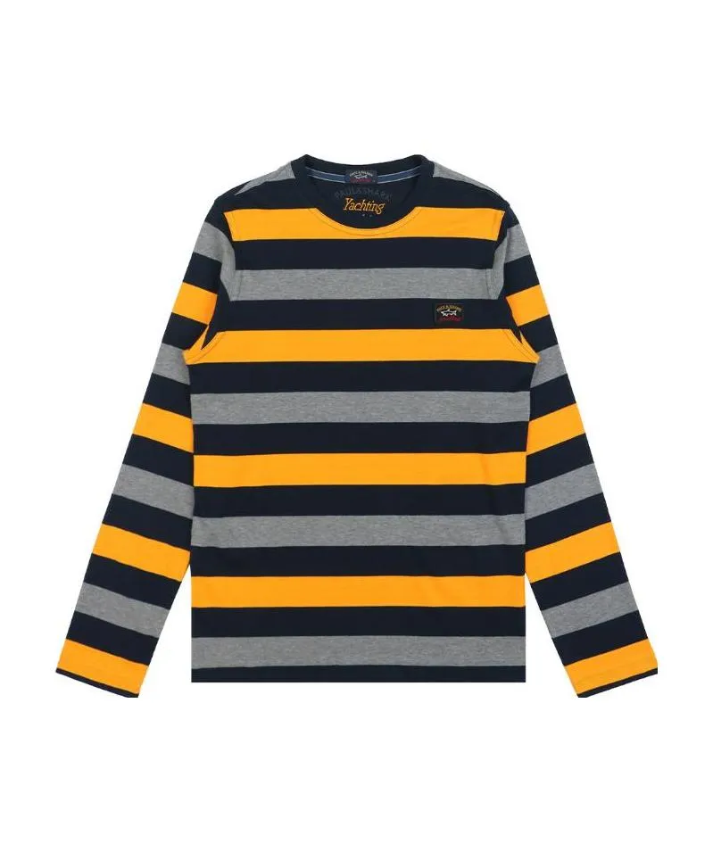 Striped Logo Long-Sleeved T-Shirt
