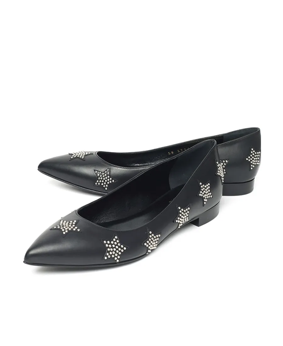 Pointed Leather Flat Shoes