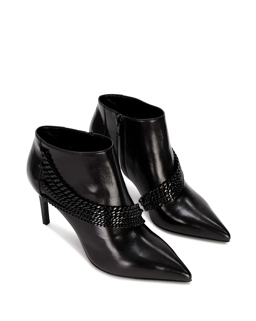 Pointed High-Heeled Ankle Boots