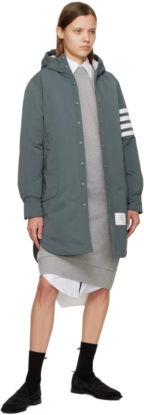 Thom Browne 4-Bar Sleeve Sweatshirt Dress
