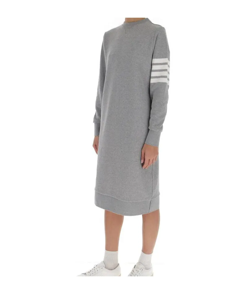 Thom Browne 4-Bar Sleeve Sweatshirt Dress