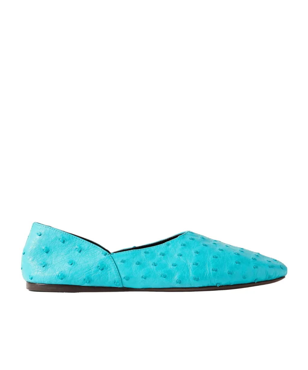 Jane Ostrich Leather Flats