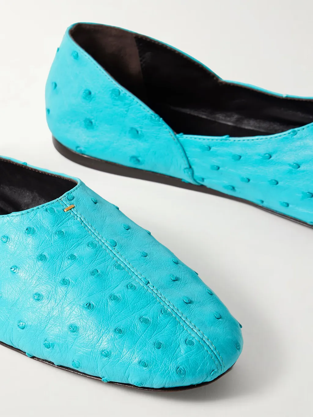 Jane Ostrich Leather Flats
