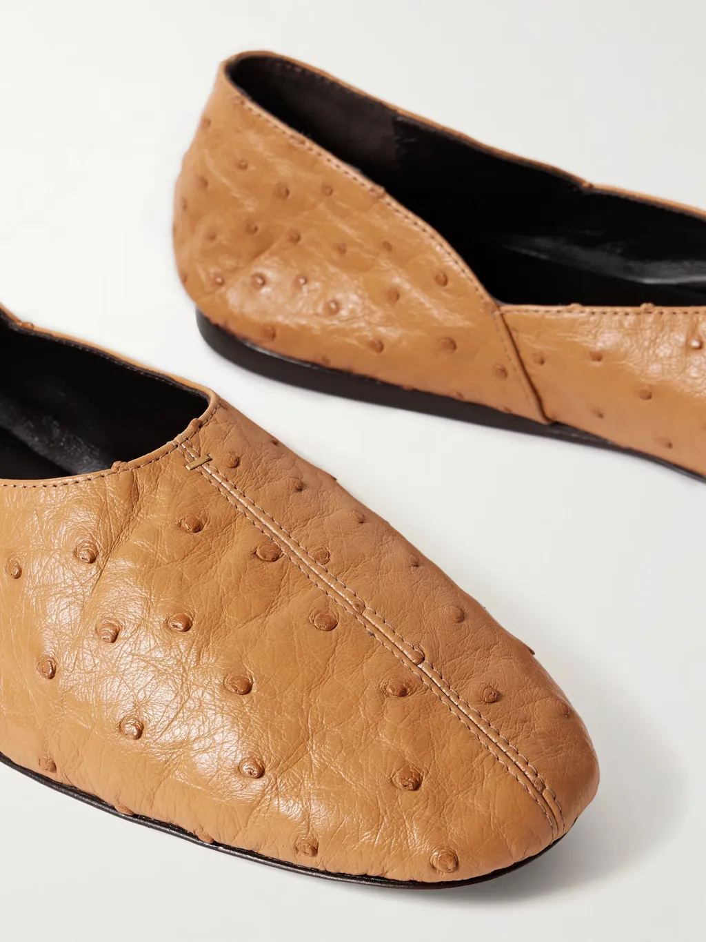 Jane Ostrich Leather Flats