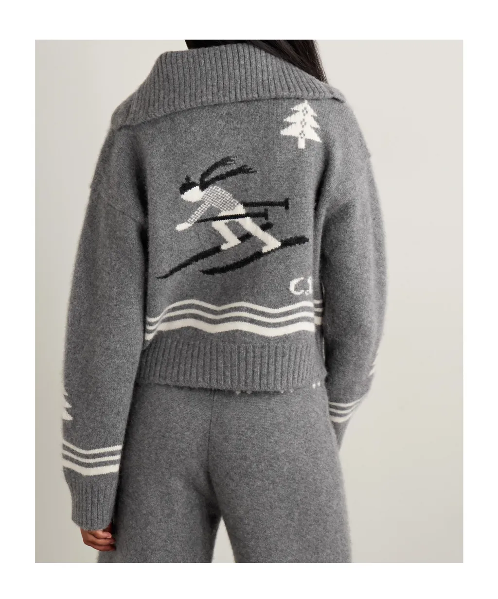 Intarsia-Knit Cashmere Cardigan