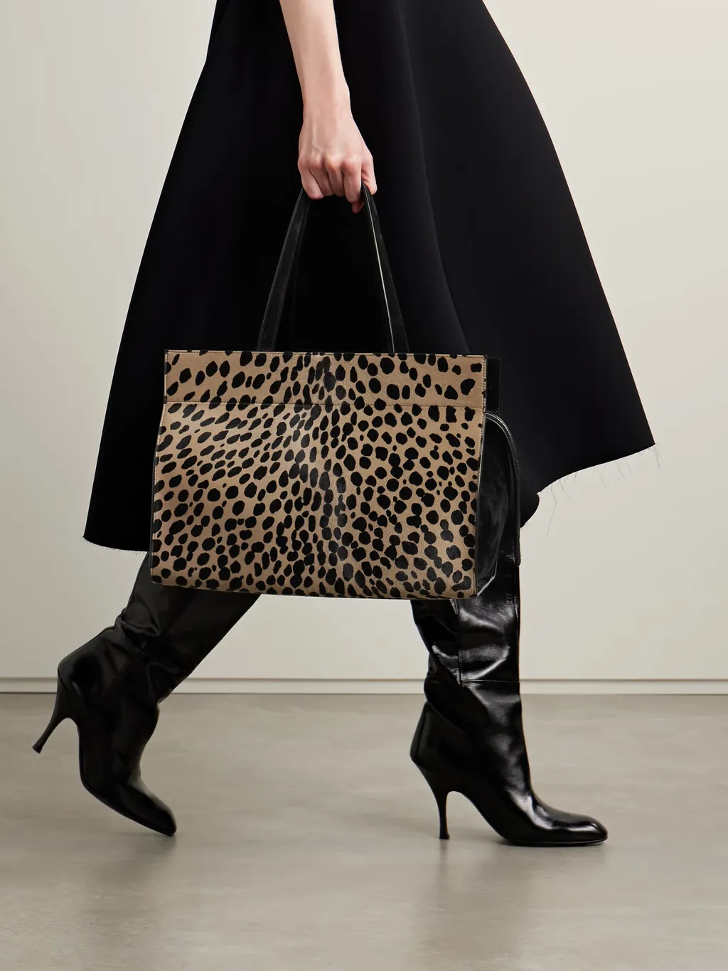 Crosby Leather-Trimmed Leopard-Print Calf Hair Tote