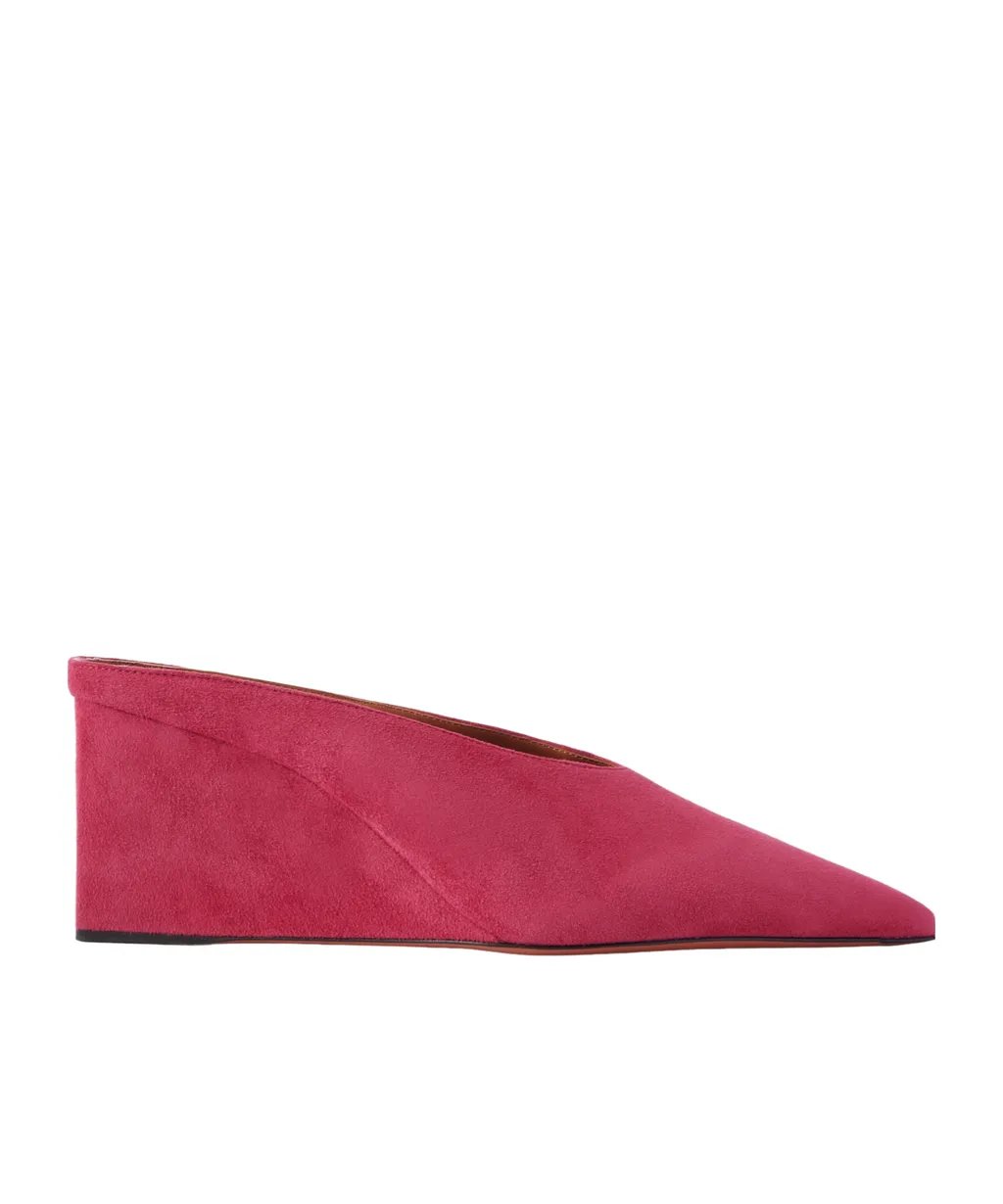 Pointed-Toe Wedge Mules