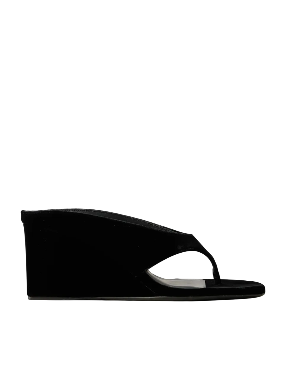 75Mm Cube Thong Velvet Sandals