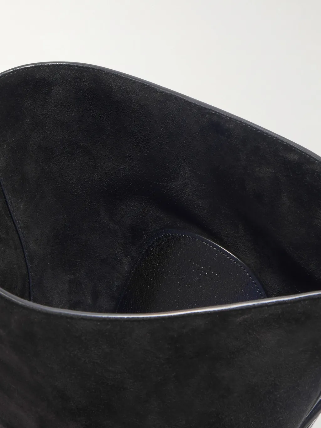 Leather-Trimmed Suede Tote