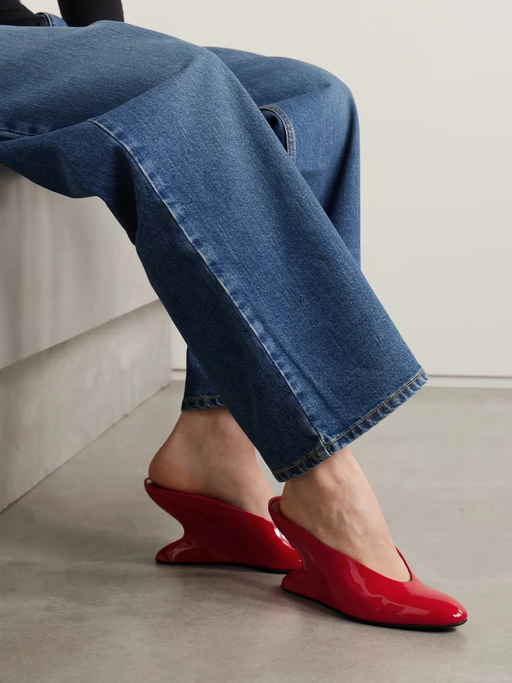 Alaa Curve Wedge Mules