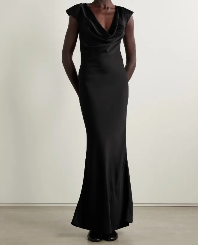 Tefra Draped Satin Gown