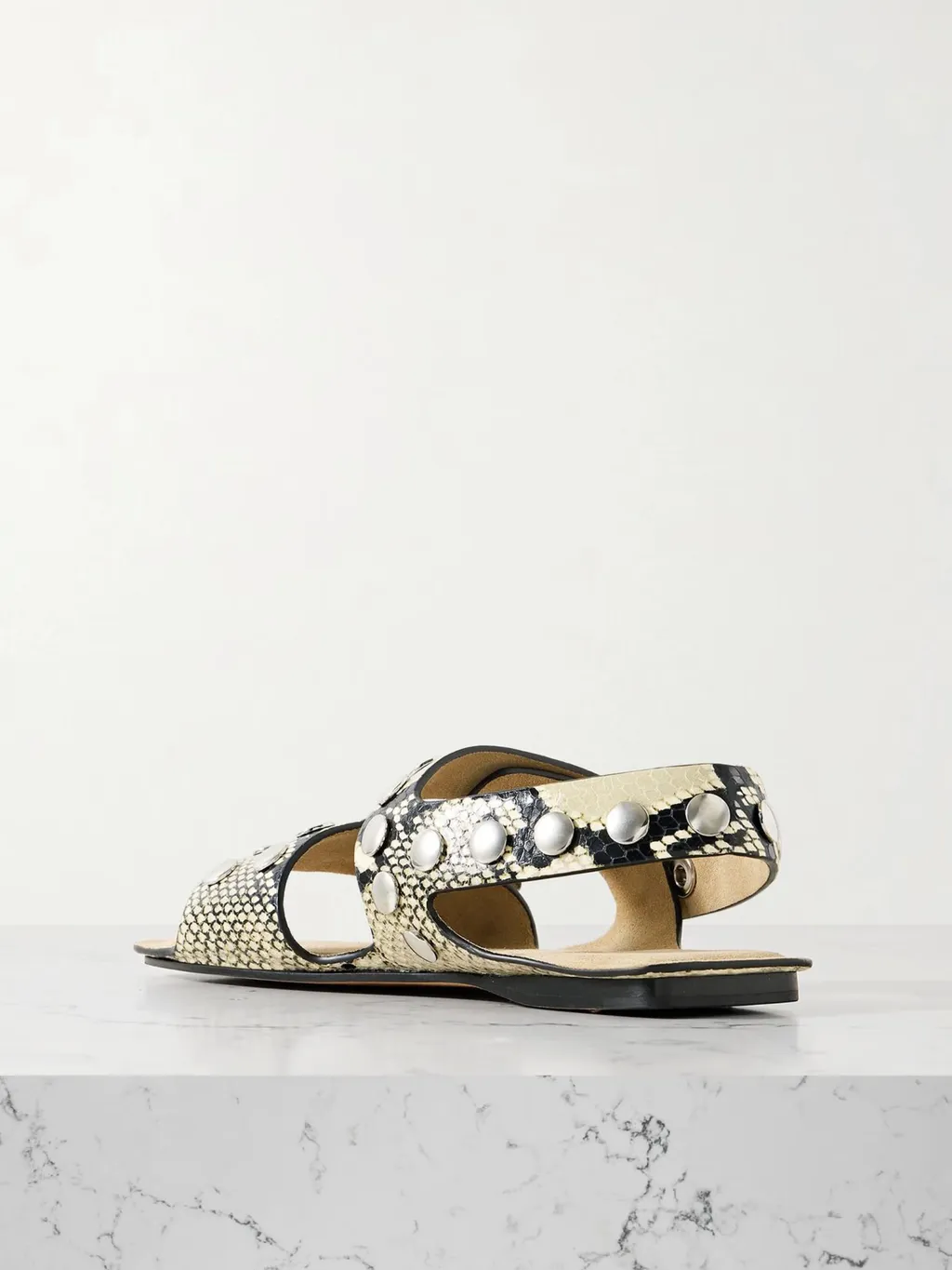 Square-Toe Flat Sandals