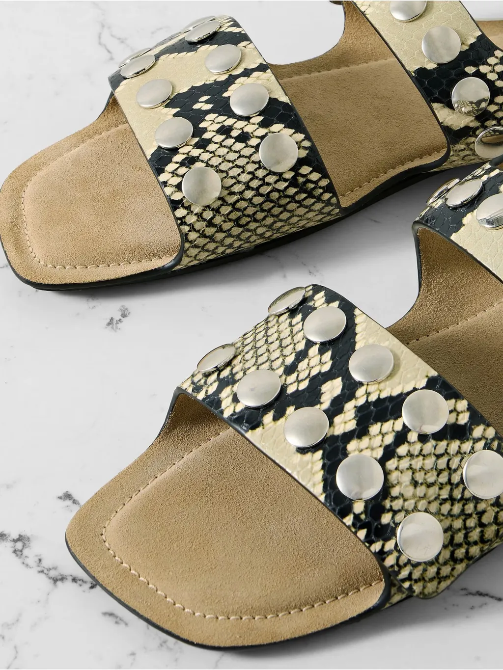 Square-Toe Flat Sandals