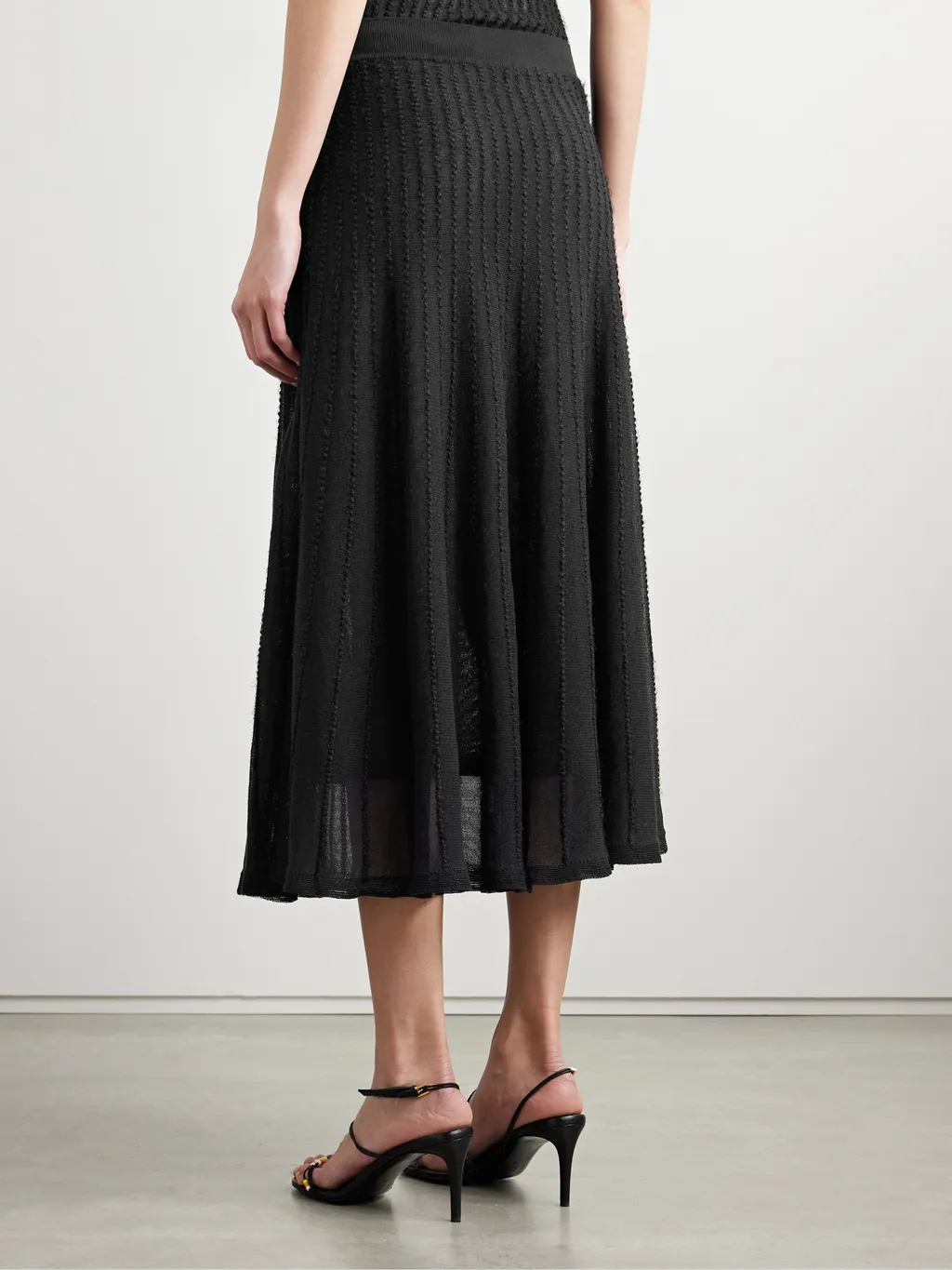 Dawn Pointelle-Knit Midi Skirt
