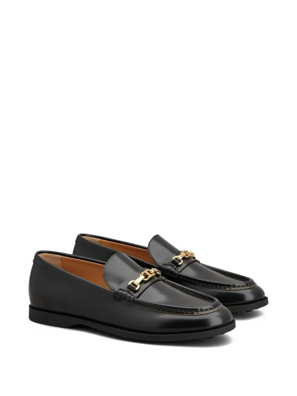 Gold-Tone Hardware Loafers