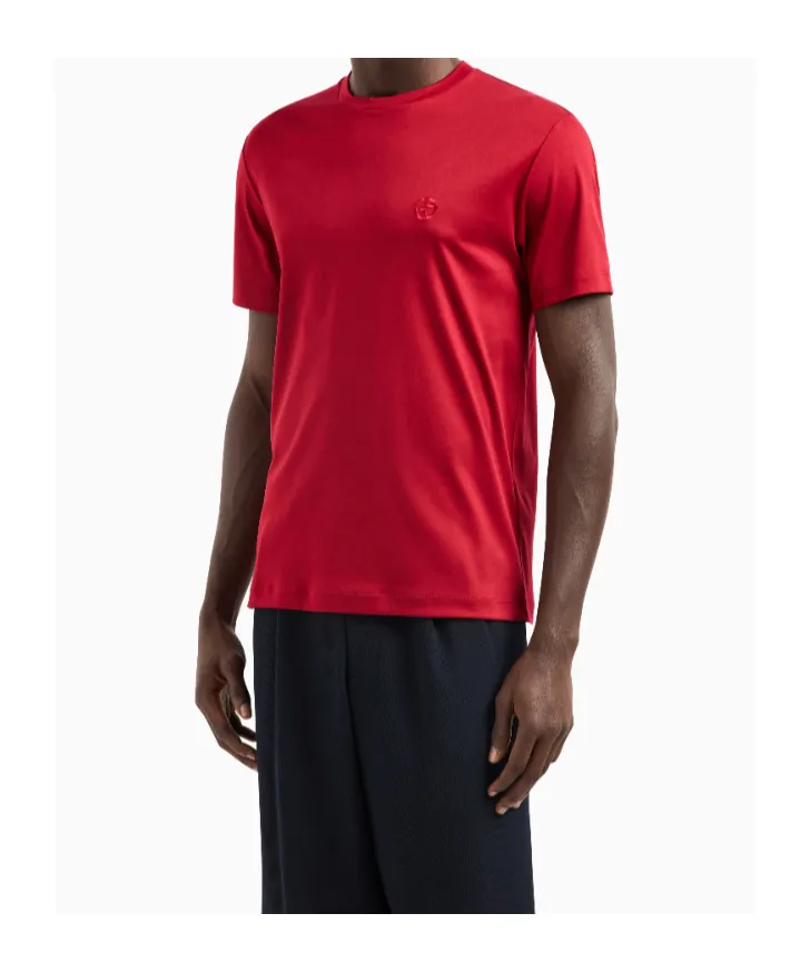 Giorgio Armani Logo Embroidered Crewneck T-Shirt