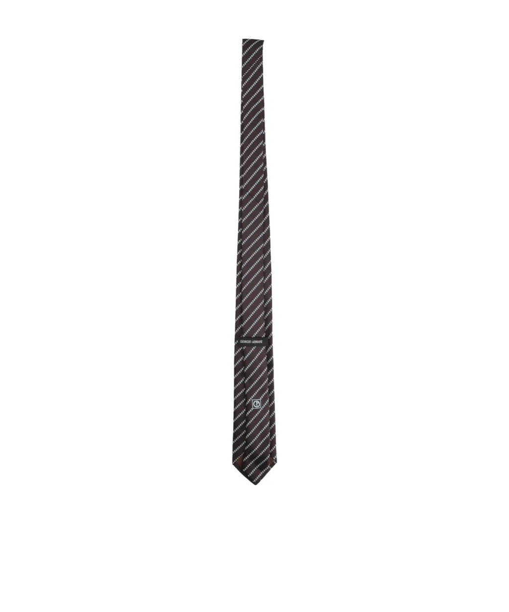 Giorgio Armani Logo Patch Striped Tie