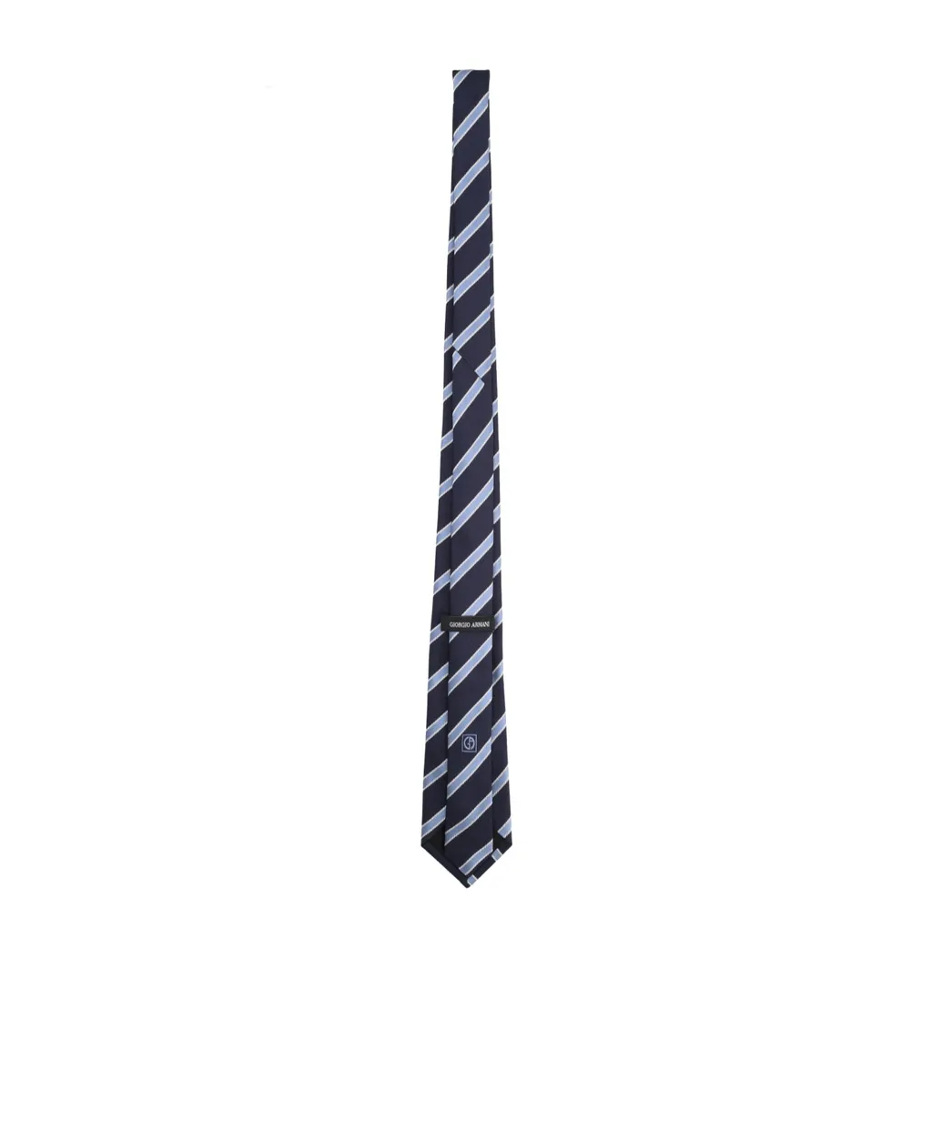 Giorgio Armani Logo Patch Striped Tie
