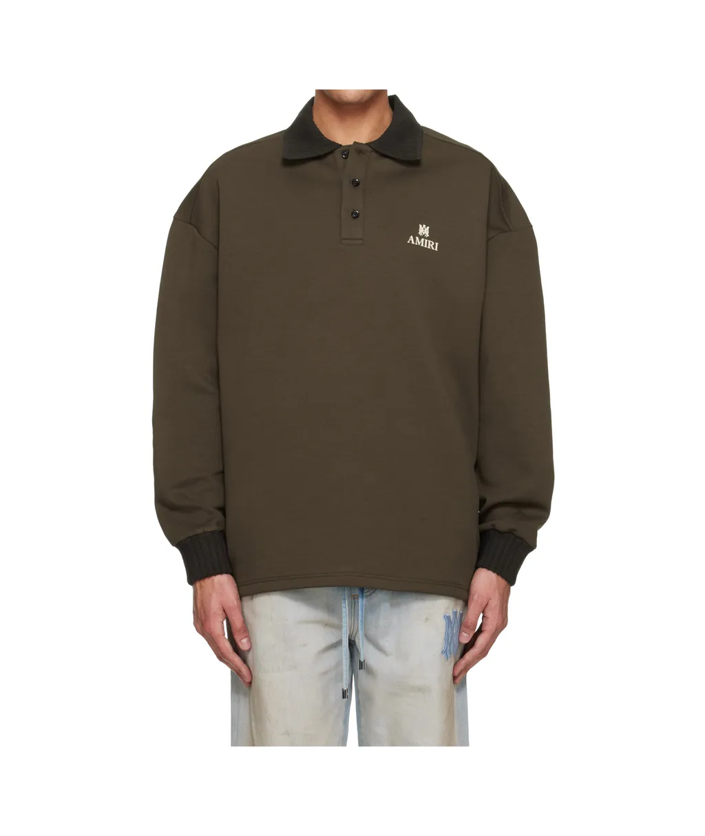 Ma Oversized Long-Sleeve Polo Shirt