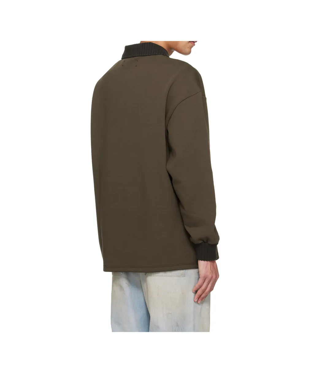 Ma Oversized Long-Sleeve Polo Shirt