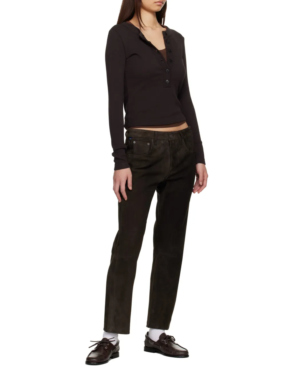 Winslow Suede Straight-Leg Pants