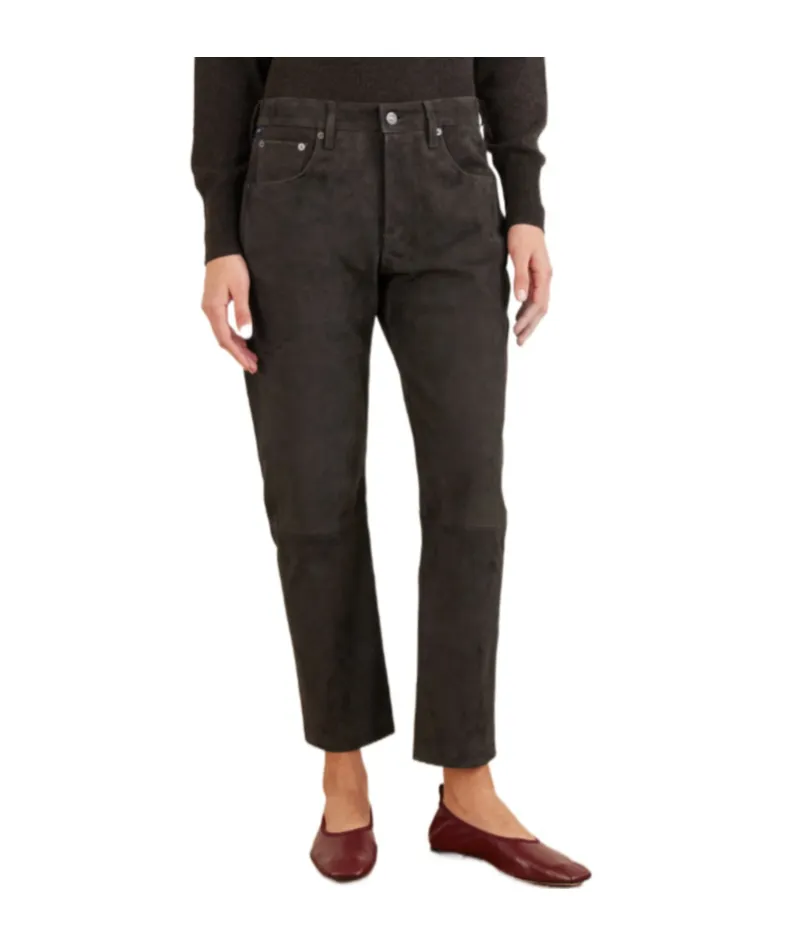 Winslow Suede Straight-Leg Pants