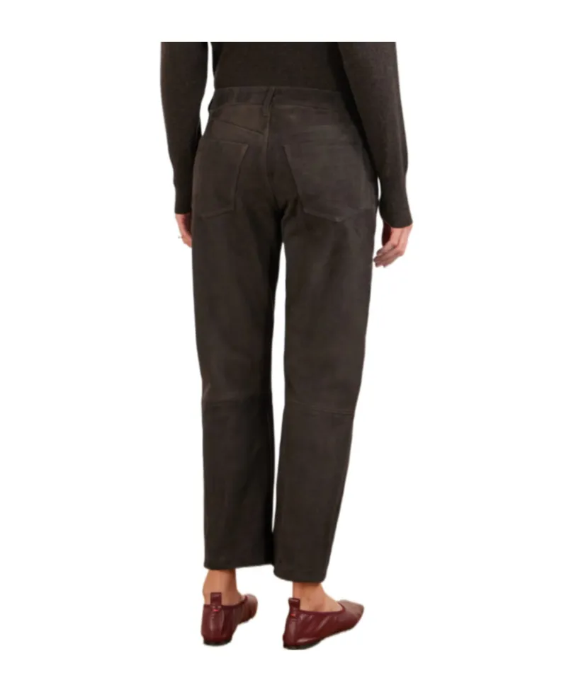 Winslow Suede Straight-Leg Pants