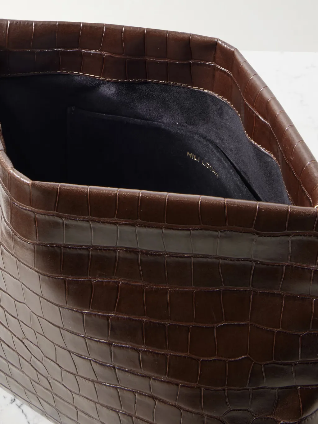 Jerry Crocodile-Patterned Leather Clutch