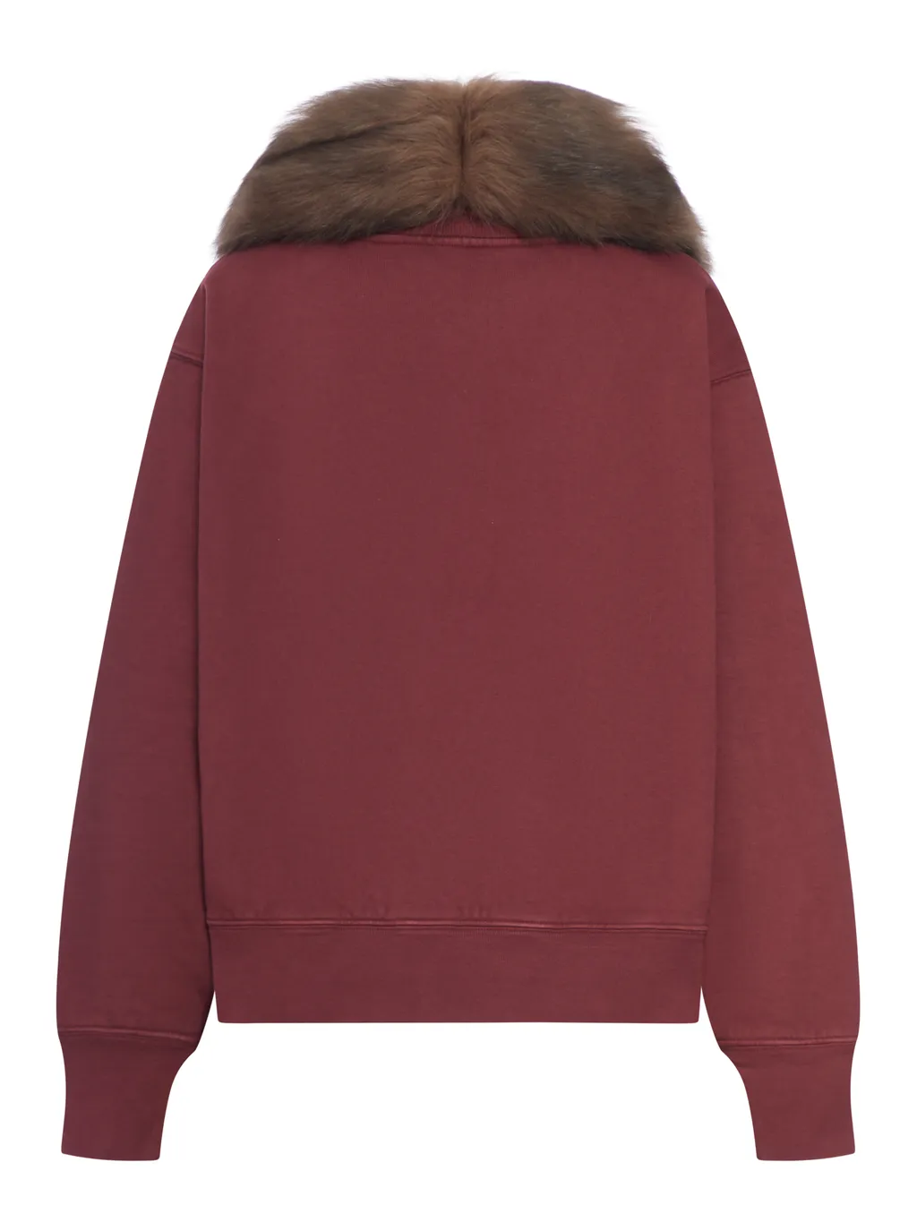 Prada Fur-Collar Long-Sleeved Sweatshirt