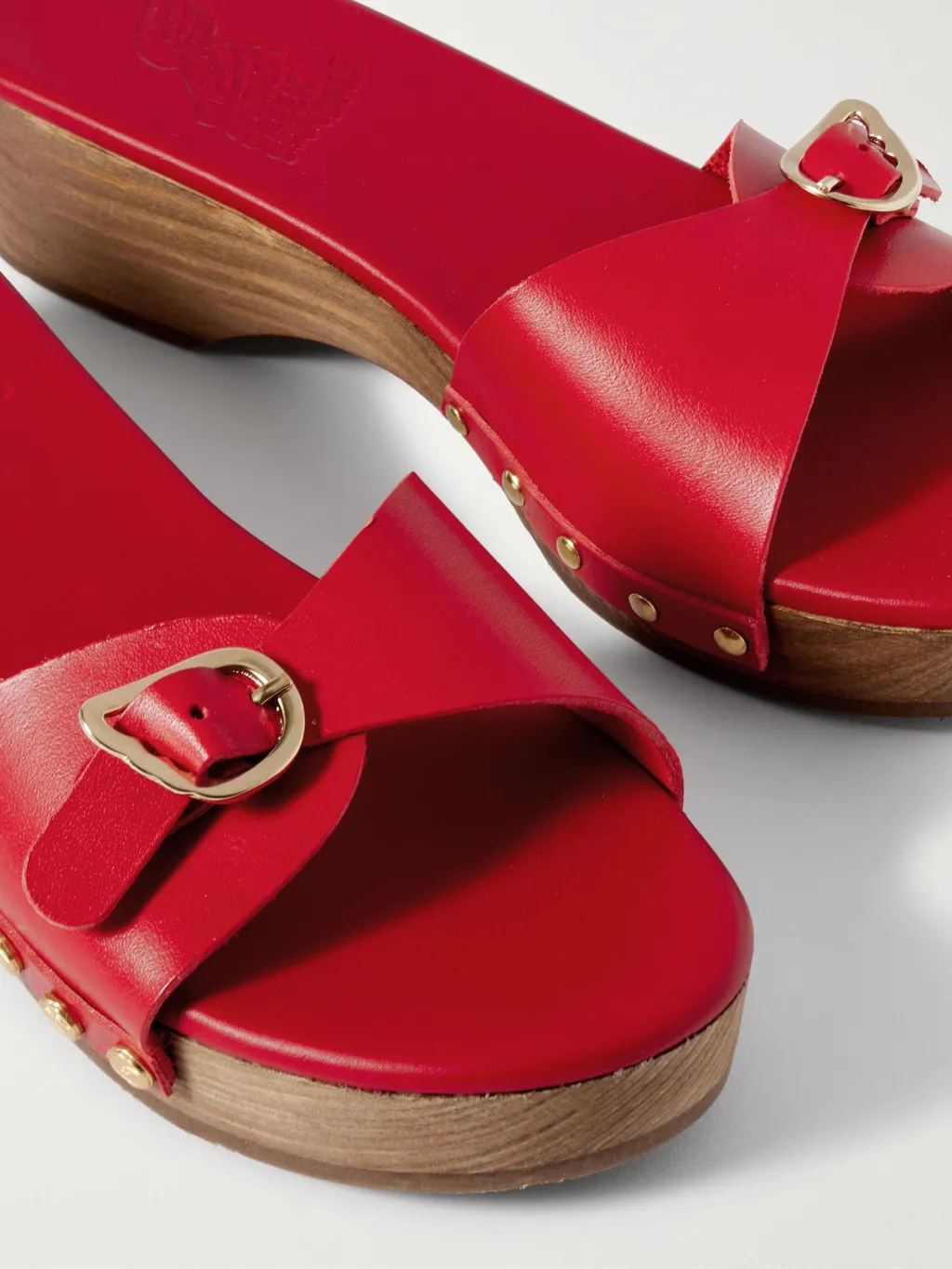 Omonia Studded Leather Clogs