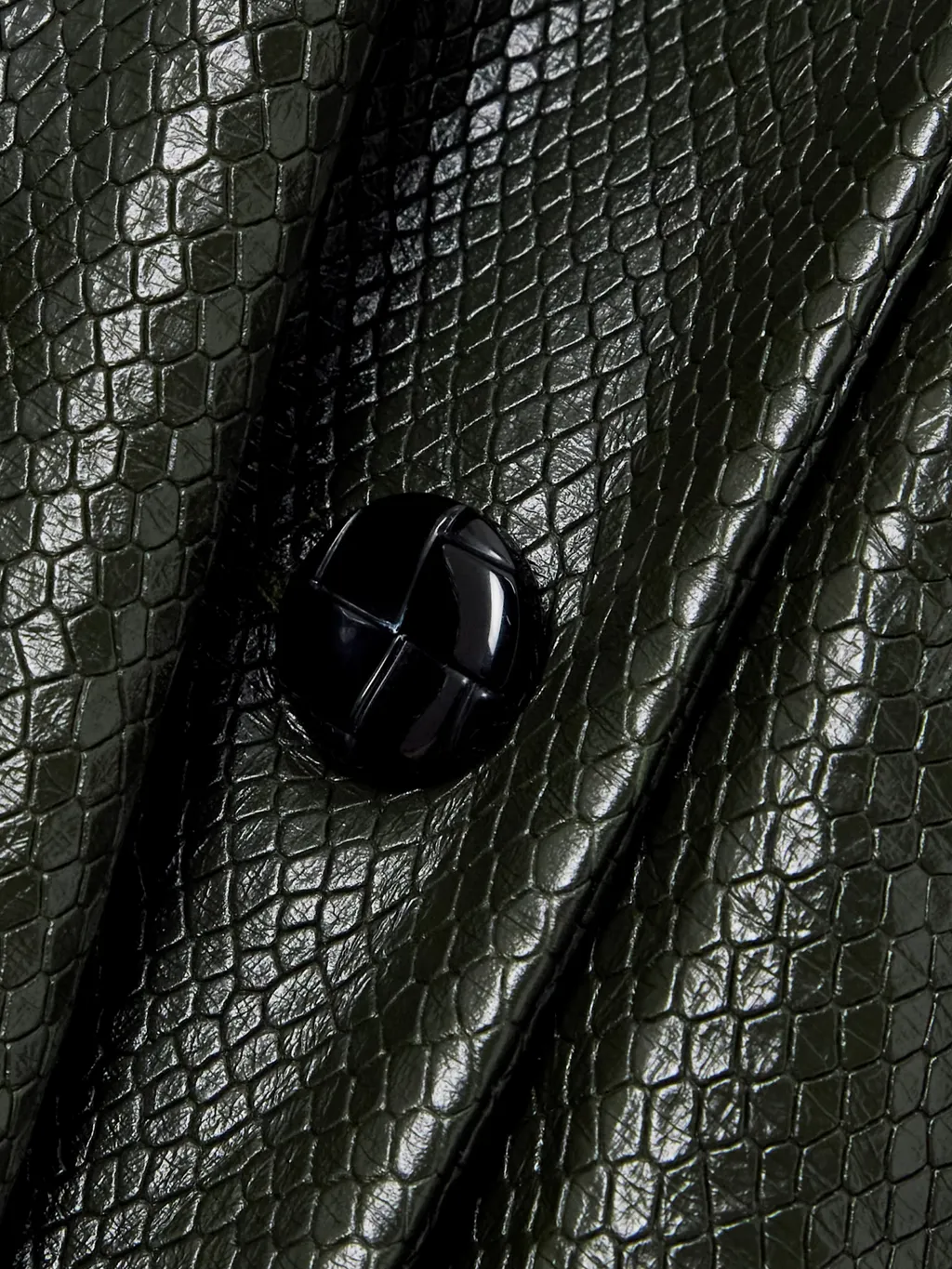 Emera Double-Breasted Snake-Effect Leather Blazer