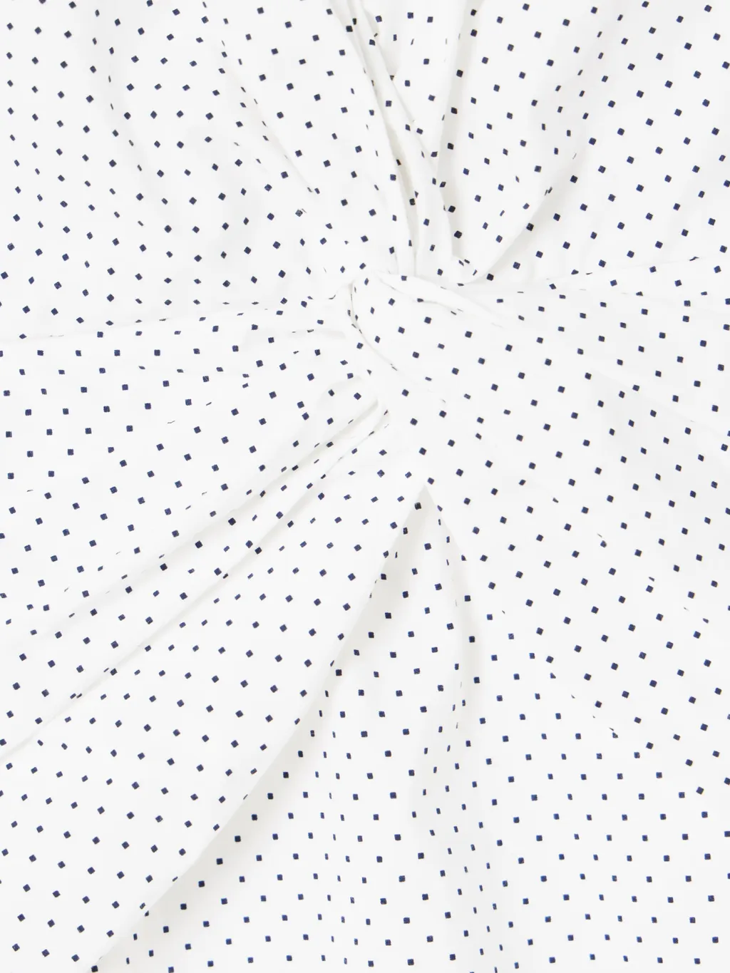 Twist-Front Gathered Printed Cotton-Poplin Midi Dress